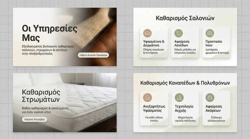 Λεπτομέρειες υπηρεσιών καθαρισμού - Επαγγελματικός εξοπλισμός