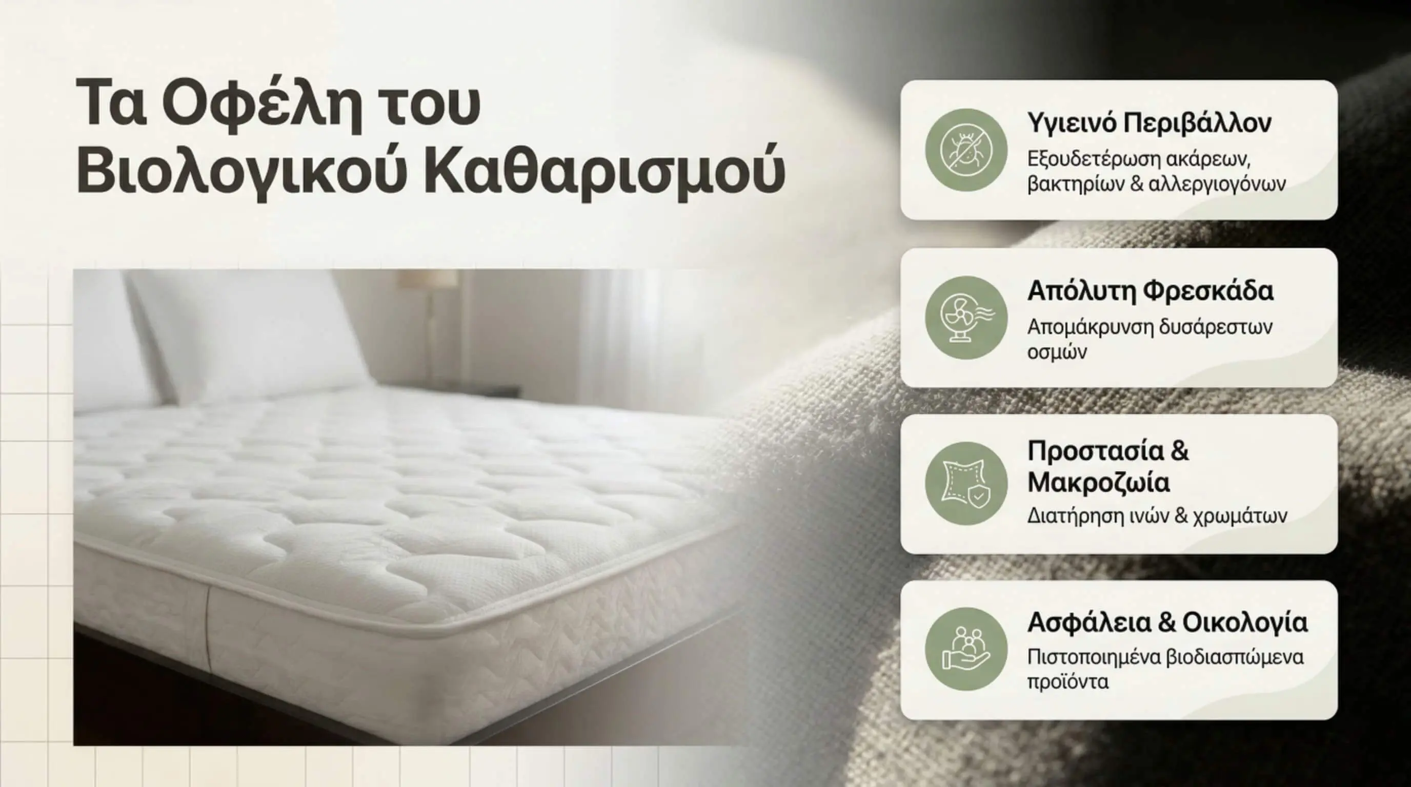 Οφέλη βιολογικού καθαρισμού στρωμάτων - Υγιεινός ύπνος